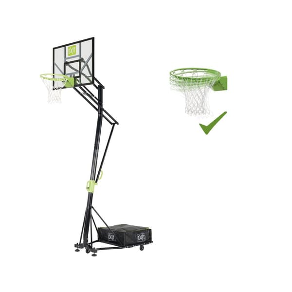 EXIT Galaxy portabel basketkorg på hjul med dunkring - grön/svart