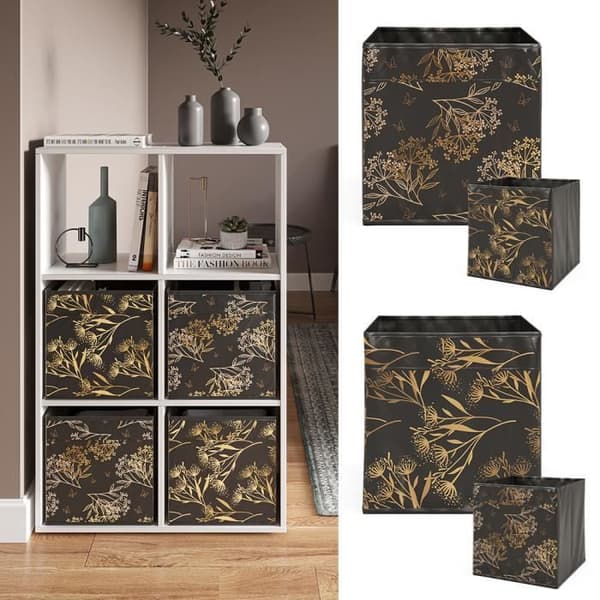 Vicco Viklåda, svart/guld, 30 x 30 cm Set med 2 alternativ1