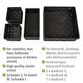 Miniatyrbild 3 av 4: Adria Black Bath Trash, set med 4, dekorativ förvaring och organisation i storlekarna S, M och L för kök, badrum