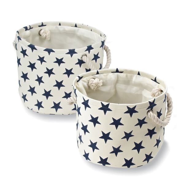 Set med 2 st konstellation mönster canvas korgar