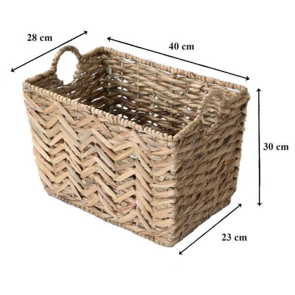 Hög korg i vattenhyacint liten modell - L40xH30 cm