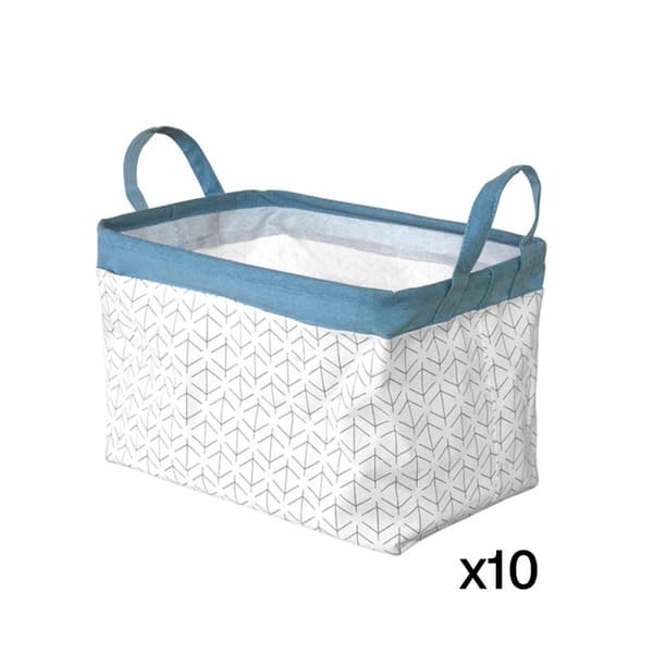 Set med 10 korgar med 2 handtag 38x26x26cm