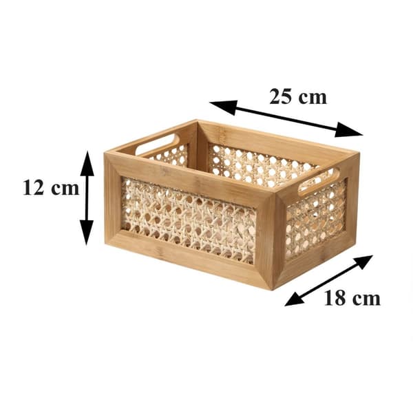 Bambu och rottinglåda Liten modell - H12 cm