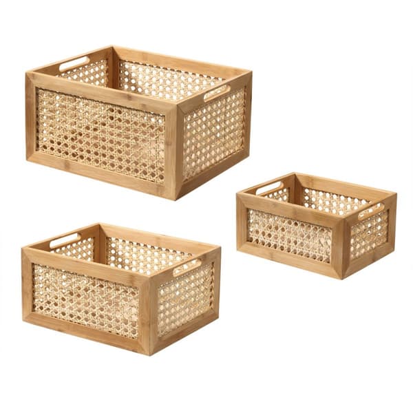 Bambu och rottinglåda Liten modell - H12 cm