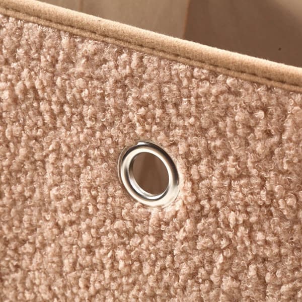 Vikbar kub i beige frottétyg - H27 cm