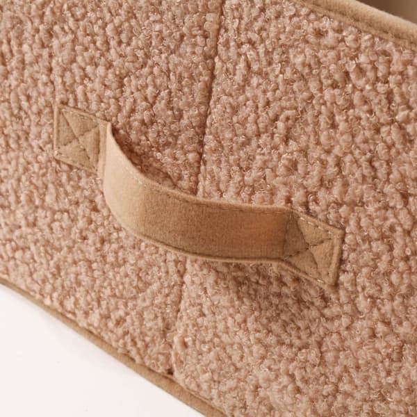 Beige frottéförvaringslåda med fönster - L40 cm