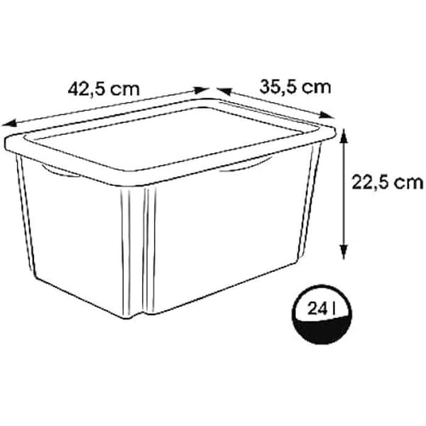 Förvaringslåda - KEEEPER - Karolina - 24 L - Nordic White - Stapelbar och svängbar
