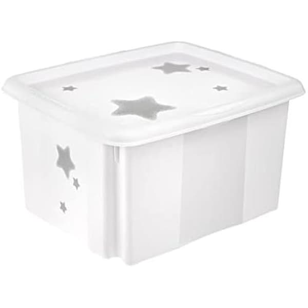Förvaringslåda - KEEEPER - Karolina - 24 L - Nordic White - Stapelbar och svängbar