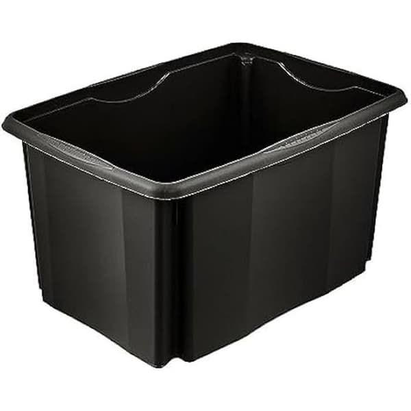 Förvaringslåda - KEEEPER - 54,5 x 39 x 29,5 cm - Återvunnen plast - Grafitfärg - Staplingsbar