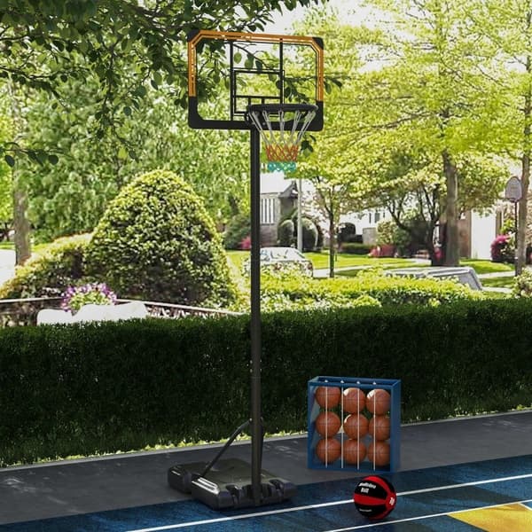 Rootz Basketball Hoop - Justerbart sportsudstyr - Mobilt stativ - Vejrbestandigt - 71 cm x 2,5 cm x 45 cm - Perfekt til alle aldre og færdighedsniveau