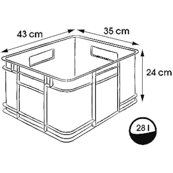 Förvaringslåda - KEEEPER - Euro XL - 28 L - Eco Grey - Återvunnen plast