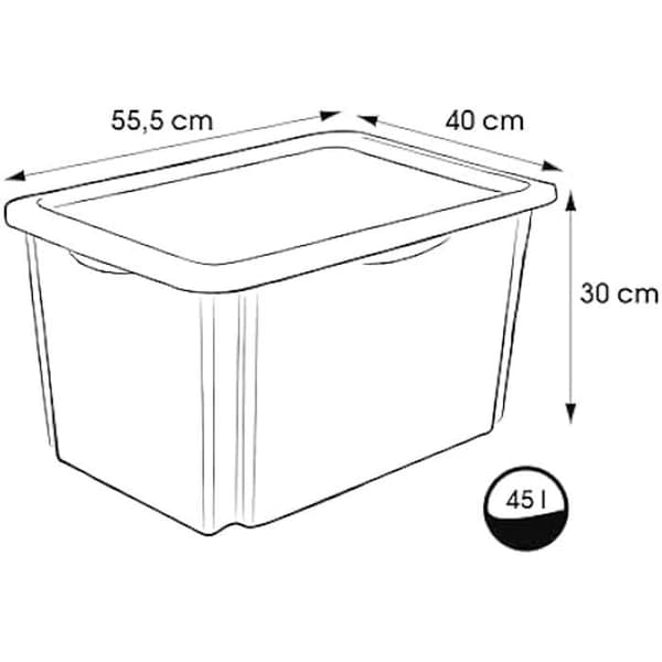 Förvaringslåda - KEEEPER - Peppa Pig - 45 L - Naturligt transparent - Stapelbar och svängbar