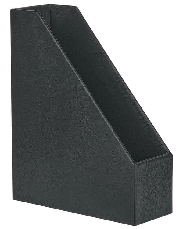 Set med 4 Pärmhållare Svart konstläder MDF-ram Handgjorda Dokumenthållare Hemtillbehör Liten Förvaring Vardagsrum Kontor