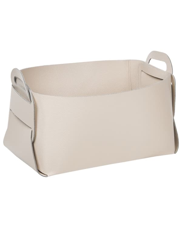Sett med 2 kurver Beige Kunstskinn Håndlaget Håndtak Retro design Småoppbevaring