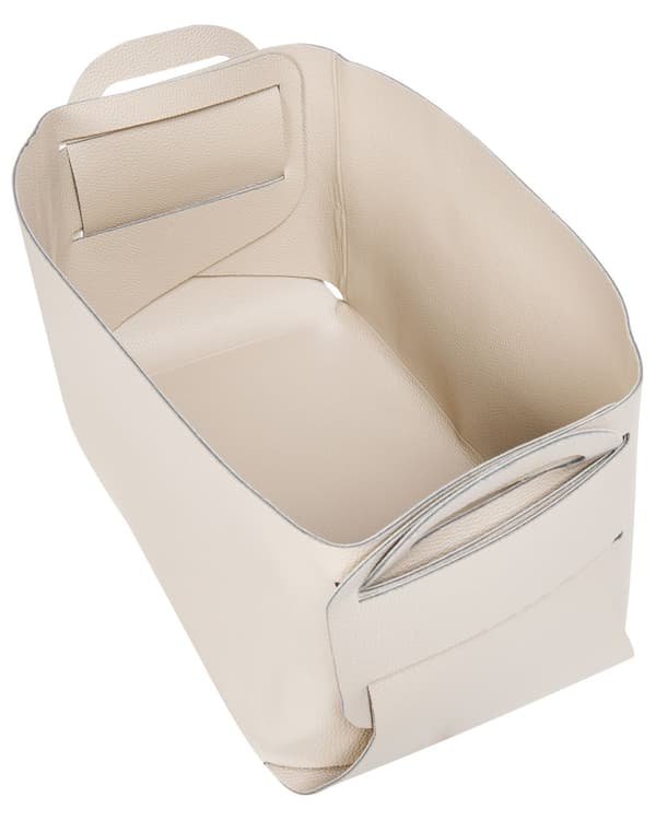 Sett med 2 kurver Beige Kunstskinn Håndlaget Håndtak Retro design Småoppbevaring