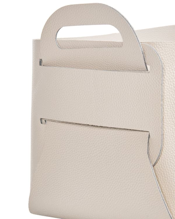 Sett med 2 kurver Beige Kunstskinn Håndlaget Håndtak Retro design Småoppbevaring