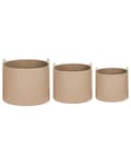 Miniatyrbilde 4 av 9: Sett med 3 kurver Beige Kunstskinn Håndlaget Håndtak Ulike størrelser Moderne design Småoppbevaring