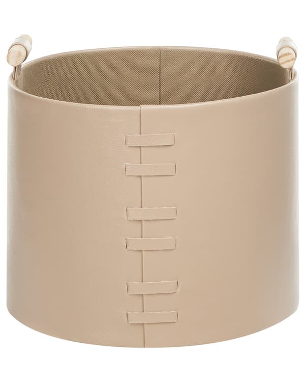 Sett med 3 kurver Beige Kunstskinn Håndlaget Håndtak Ulike størrelser Moderne design Småoppbevaring