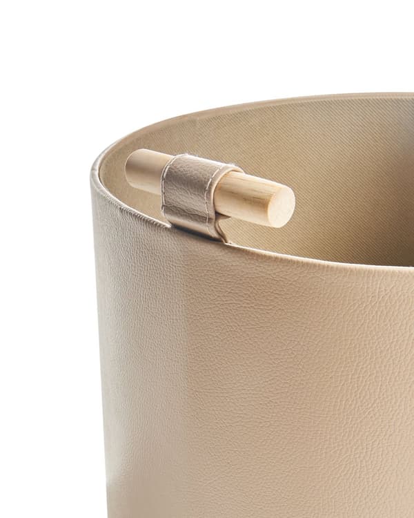 Sett med 3 kurver Beige Kunstskinn Håndlaget Håndtak Ulike størrelser Moderne design Småoppbevaring