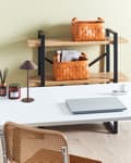 Miniatyrbilde 2 av 10: Sett med 2 kurver Gyllenbrun Kunstskinn Håndlaget Håndtak Ulike størrelser Retro design Småoppbevaring