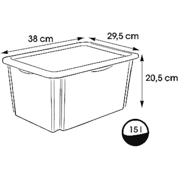 Förvaringslåda - KEEEPER - Karolina - 30 L - Nordic White - Stapelbar och Svängbar