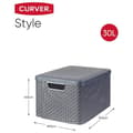 Miniatyrbild 3 av 6: Curver Style förvaringslådor med lock 3 st S + M + L Antracit