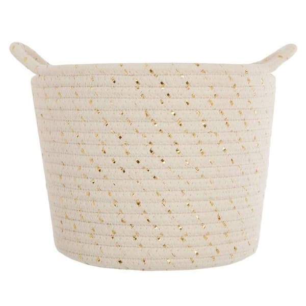Paniers Lurex i polyester - Vit ivory - Set med 3 - S: Ø19,5 x H13 cm; M: Ø22 x H16,5 cm; L: Ø24 x H21 cm