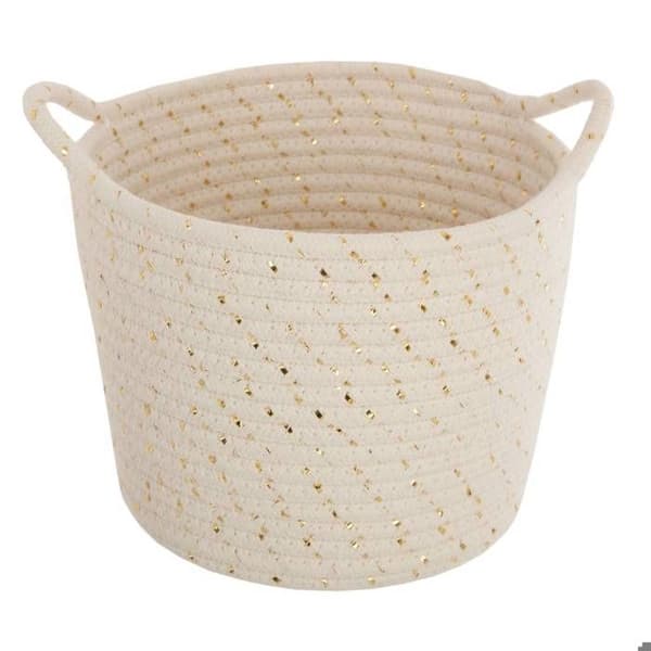 Paniers Lurex i polyester - Vit ivory - Set med 3 - S: Ø19,5 x H13 cm; M: Ø22 x H16,5 cm; L: Ø24 x H21 cm