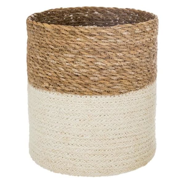 Set med 4 korgar i jute - S: Ø 18 x H. 18 cm - M: Ø 21 x H. 21 cm - L: Ø 24 x H. 24 cm - XL: Ø 27 x H. 27 cm - Vit