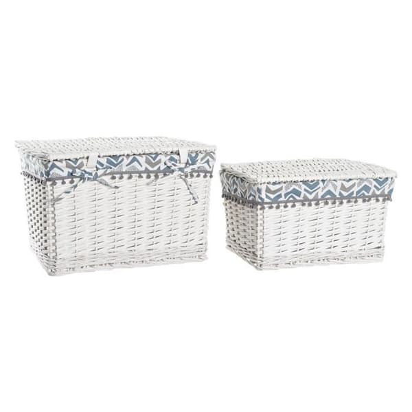 set med flätade korgar i polyester (45 x 35 x 30 cm) - Färg: BLÅ