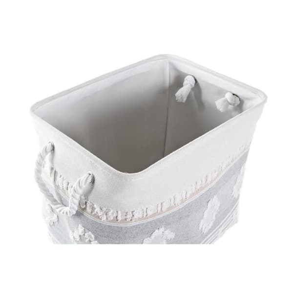 set med grå bomullskorgar (45 x 35 x 40 cm) (2 stycken) - Färg: BEIGE
