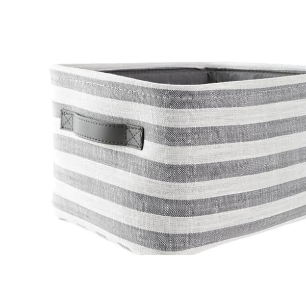 set med grårandiga bomullskorgar (42 x 32 x 25 cm) (3 stycken)