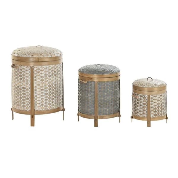 set med bambukorgar (31 x 31 x 45 cm)