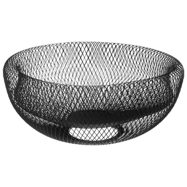 Hedelmä- ja vihanneskori, musta metallikori, kulho, pyöreä lautanen, parvi, 30 cm
