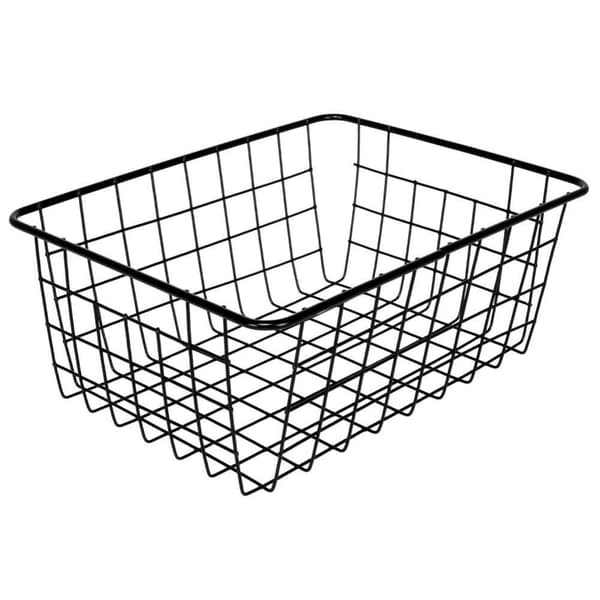 Korg för frukt och grönsaker, svart korg, tallrik, skål, loft