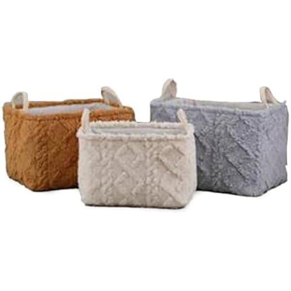 Korgset - DKD Home Decor - Standard - Beige, grått och senap - Polyester - 42 x 32 x 27 cm