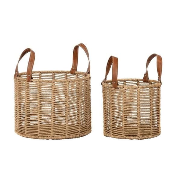 uppsättning korgar 32 x 32 x 26 cm metallrep 32 x 32 x 39 cm boho