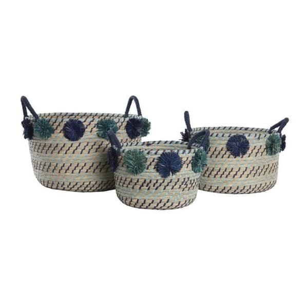 Boho stil korg, medelhavs pp, mångfärgat sjögräs - Färg: MULTICOLORE