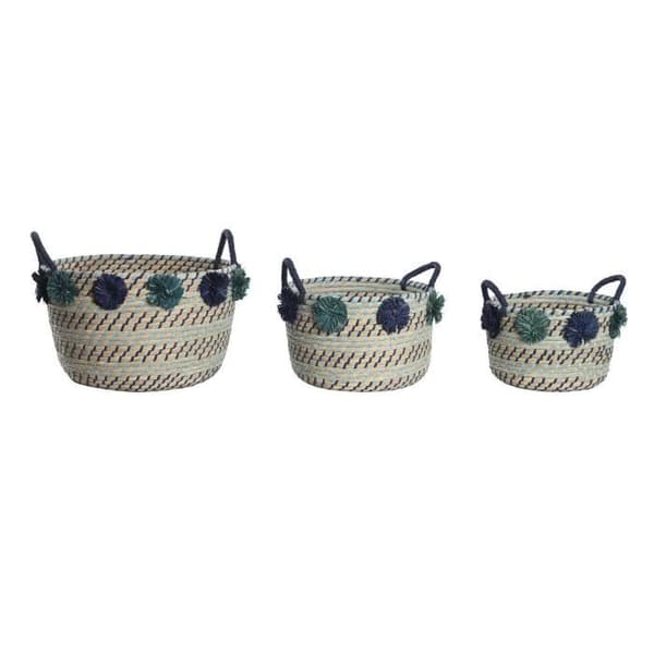 Boho stil korg, medelhavs pp, mångfärgat sjögräs - Färg: MULTICOLORE