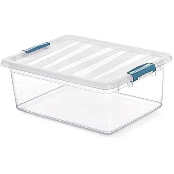 Förvaringslåda - DOMOPAK LIVING - 12 l - Transparent kraft - 39 x 29 x 15,5 cm - Flerfärgad