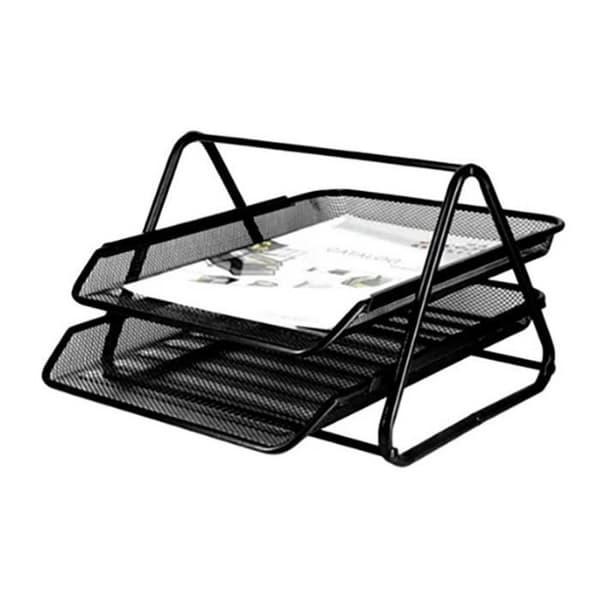 Q-Connect 929626 Avtagbar perforerad metallpostfack 300 x 185 x 350 mm Set med 2 svarta