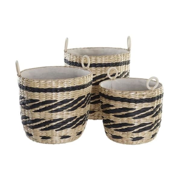 set med korgar av koloniala polyesterfiber (38 x 38 x 36 cm) - Färg: GULD