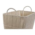 Miniatyrbild 4 av 4: set med beige bomullskorgar i metall (39 x 29 x 31 cm)