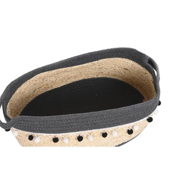 set med korgar 36 x 26 x 15 cm 45 x 25 x 16 cm gråvit naturfiberboho (2 enheter) - Färg:GRÅ