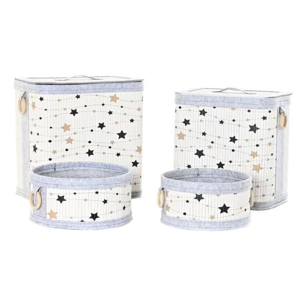 set med stjärnkorgar i filtbambu (41 x 31 x 42 cm) (4 stycken)