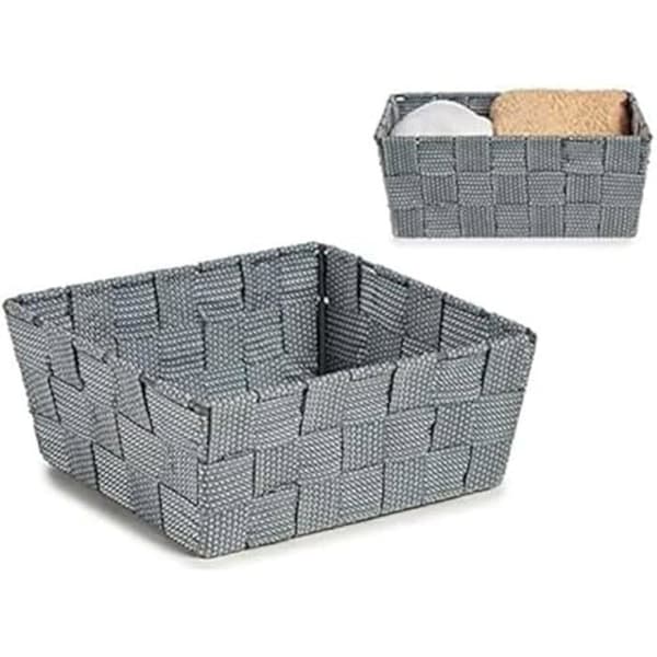 Vävnadskorg - BIGBUY HOME - 18 x 8 x 21 cm - Färg grå - Perfekt för hemmet
