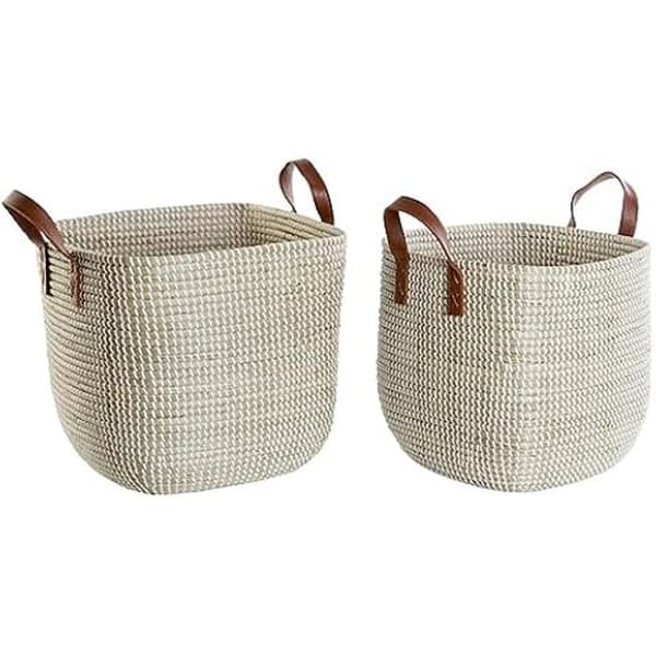 Korgset - DKD Home Decor - Seagrass - Brun - Polyuretan - 38x38x35 cm