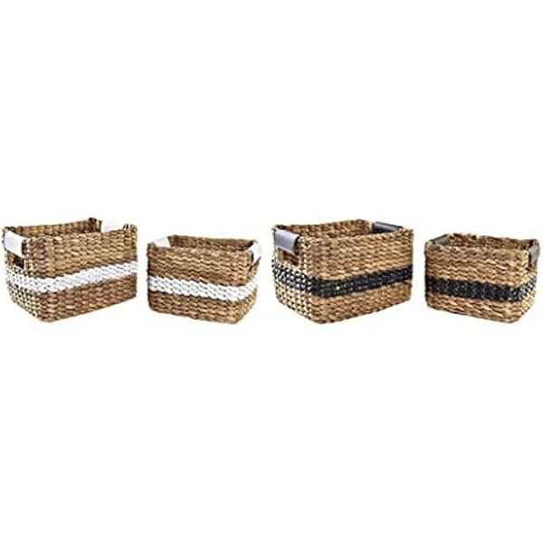 Korgset - DKD Home Decor - Standard - Vit och svart - Naturfiber - 32x25x20 cm