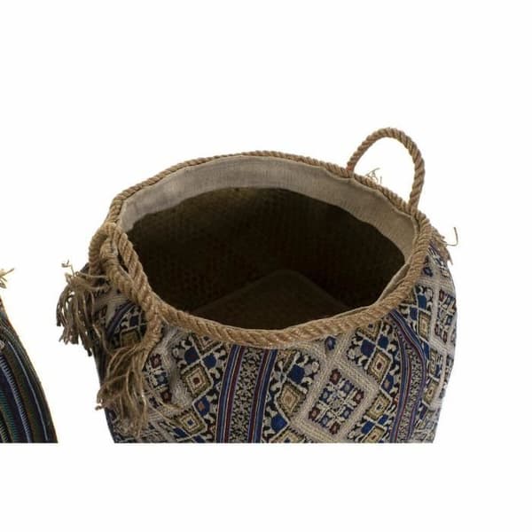 naturfiberkorg 41 x 41 x 40 cm boho (2 enheter) - Färg: MULTICOLORE