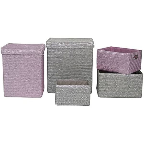 Förvaringskorgar - DKD Home Decor - Set om 5 - Polypropen - 42 x 33 x 50 cm - Flerfärgad
